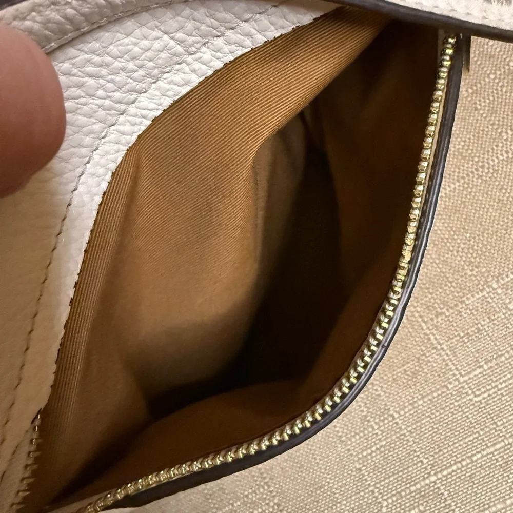 Coach Prairie Ivory Pebbled Leather Satchel Crossbody 79997